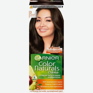 Garnier Стойкая питательная крем-краска для волос Color Naturals, оттенок 3, Темный каштан