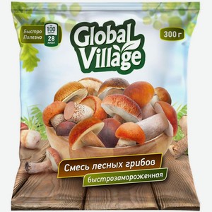 Смесь грибов Global Village лесных быстрозамороженных, 300г