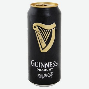 Пиво Guinness Draught темное 4,1%, 440мл, металлическая банка