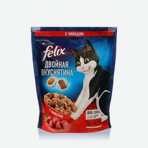 Сухой корм для кошек Felix Двойная вкуснятина   С мясом   600г