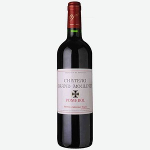 Вино Chateau Grand Moulinet красное сухое 14,5 % алк., Франция, 0,75 л