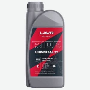 Масло моторное полусинтетическое Lavr Moto ride universal SAE 30 2T FC, 1 л