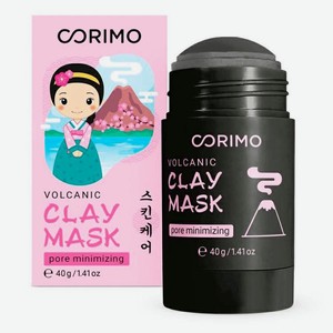 Corimo Глиняная маска для лица Черная в стике с Вулканическим пеплом и Цинком 40г