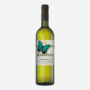 Вино Марипоса Шардоне сортовое, ординарное, сухое, белое, 12,5%, 0,75л.
