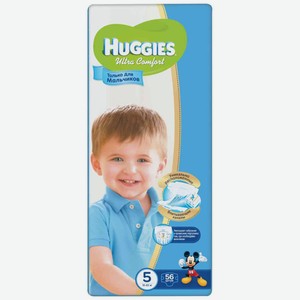 Подгузники для мальчиков Huggies Ultra Confort 5 (12-22 кг), 56 шт.