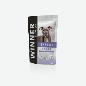 Корм консервированный полнорационный Winner Expert Renal для собак всех пород при заболеваниях почек «бережная забота о здоровье почек» 0.085 кг