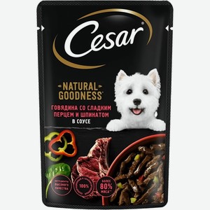 Корм для собак CESAR Говядина со сладким перцем и шпинатом, Россия, 80 г