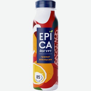 Йогурт питьевой EPICA с гранатом и апельсином 2,5% без змж, Россия, 260 г