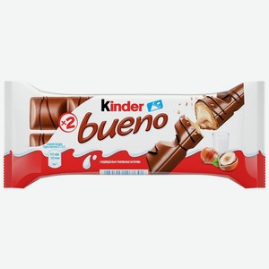 Батончик Kinder Bueno вафельный в молочном шоколаде, 43г Польша