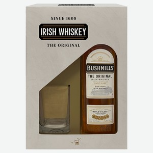 Виски Bushmills Ирландия, 0,7 л + стакан