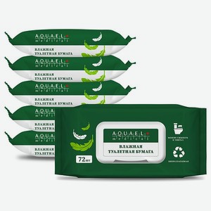 Влажная туалетная бумага Aquael Medical 6 упаковок по 72шт
