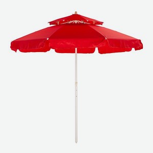 Зонт пляжный BABY STYLE большой туристический с клапаном 2.15м ткань бахрома красный
