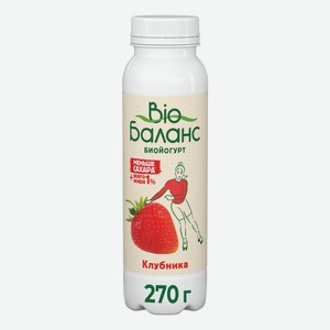 Йогурт питьевой Bio Баланс клубника 1% БЗМЖ 270 мл