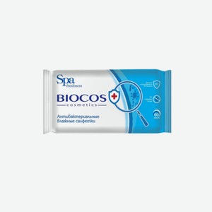 Салфетки влажные BIOCOS антибактериальные, 60шт