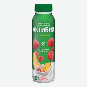 Йогурт питьевой Актибио дыня-клубника-земляника 1,5% БЗМЖ 260 мл