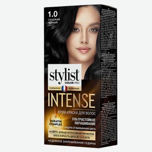 Крем-краска для волос Stylist Color Pro Intence тон 1.0 Глубокий черный, 118 мл