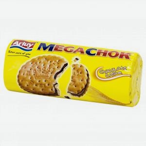 Печенье-сэндвич Мегачек АРЛЮ с начинкой со вкусом шоколада, 180г