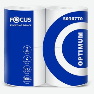Бумага туалет. FOCUS Optimum 2сл. 22м, 4рул/уп (синяя полоса)