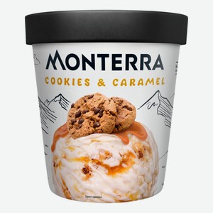 Мороженое пломбир Monterra с печеньем-карамелью БЗМЖ 298 г