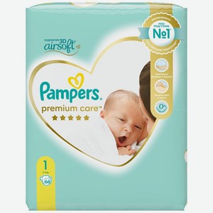Подгузники Pampers Pampers Premium Care 1, 2-5 кг, 66 шт