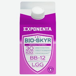 Напиток кисломолочный Exponenta Bio-Skyr Черника-голубика обезжиренный с высоким содержанием белка 500г