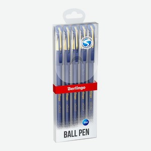 Набор ручек шариковых Berlingo xGold синих 0.7 мм игольчатый стержень 5 шт PET-бокс
