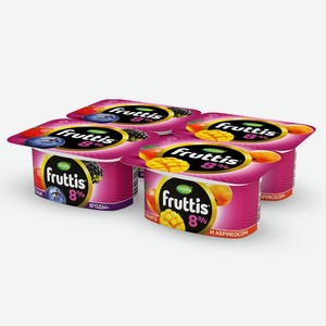 Продукт йогуртный Fruttis абрикос-манго-лесные ягоды 8%, 115г
