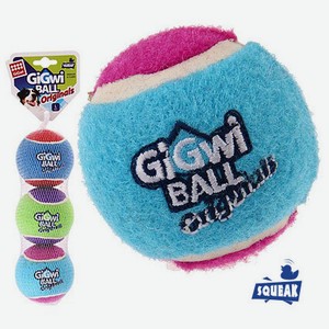 GiGwi игрушка три мяча с пищалкой, теннисная резина (4,8 см)