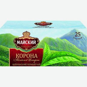 Чай черный Майский Корона Российской Империи в пакетиках, 25 шт.