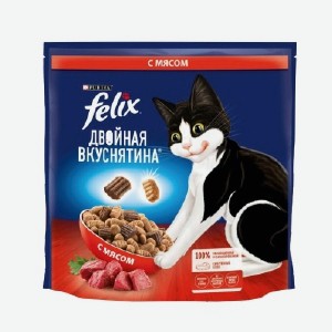 Корм для кошек сухой  Феликс , мясо, 1,3 кг