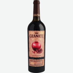 Плодовая алкогольная продукция Гранатовая красная полусладкая 11% 750мл