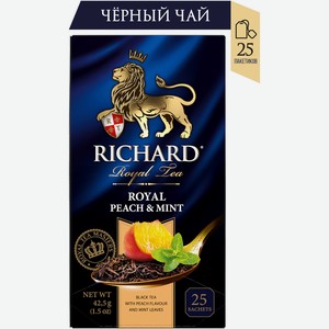 Чай черный Richard Royal Peach & Mint ароматизированный, 25 шт
