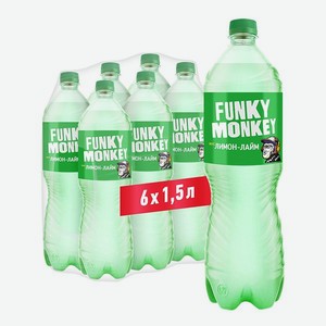 Газированный напиток FUNKY MONKEY Limon lime 1.5 л - 6 шт.