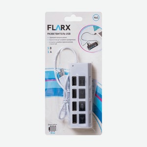 Разветвитель USB, FLARX, 4 разъёма, в ассортименте