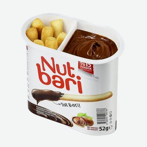 Набор  Nut Bari : паста из фундука и какао с хлебными палочками, 52 г
