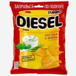 Чипсы TurboDiesel картофельные 75г сметана и зелень