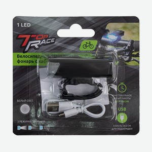 Велосипедный аккумуляторный фонарь с кабелем USB, Top Race