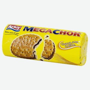 Печенье-сэндвич Мегачек АРЛЮ с начинкой со вкусом шоколада, 0.18кг