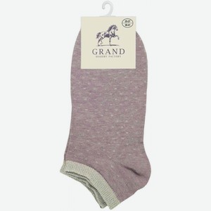Носки женские Grand укороченные с люрексом Точки цвет: сиреневый меланж/серый, 38-41 р-р