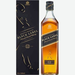 Виски купажированный Johnnie Walker Black Label в подарочной упаковке 40 % алк., Шотландия, 0,7 л