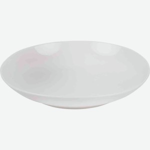 Тарелка суповая фарфоровая с гладкой поверхностью цвет: белый, 20,4 см