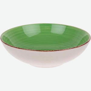 Тарелка суповая Maxus с каемкой цвет: травяной зеленый, 17,8 см