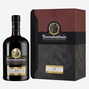 Виски Bunnahabhain Aged 25 Years в подарочной упаковке 0.7 л.