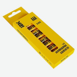 Батарейка щелочая Alkaline LR03/AAA (10шт/бокс) IEK