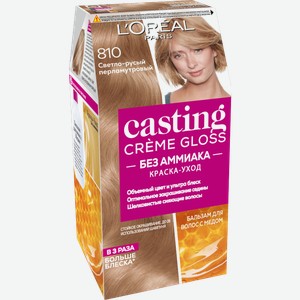 Стойкая краска-уход для волос L’Oréal Paris Casting Creme Gloss без аммиака оттенок 810 Перламутровый русый