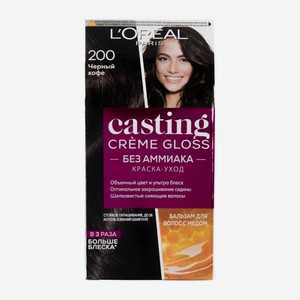 Стойкая краска-уход для волос L’Oréal Paris Casting Creme Gloss без аммиака оттенок 200 Черный кофе