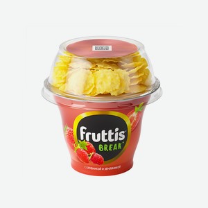 Продукт йогуртный Fruttis Вкусный перерыв Клубника с земляникой и топпером 2.5%, 175 г