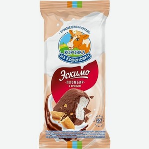 Эскимо Коровка из Кореновки ванильное с печеньем в молочно-шоколадной глазури 15% 70г