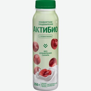 Биойогурт питьевой Актибио яблоко, вишня, финик, 1.5%