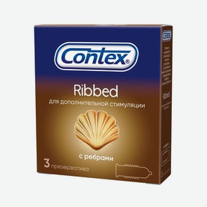 Contex Презервативы Ribbed с Ребристой Структурой, 3 шт
